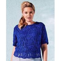 Lace-Front Knitted Top