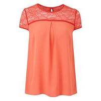 Lace Yoke Blouse With Ladder Insert