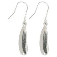 Ladies Teardrop Hook Silver Tone Drop Earring - Silver