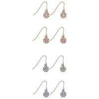 Ladies Diamante drop earring four pair multi pack - Multicolour