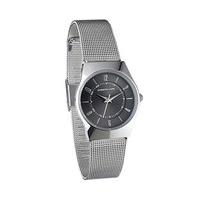 Ladies? Slimline Watches, Black, Stainless Steel