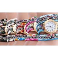 Layered Wrist Wrap Watch