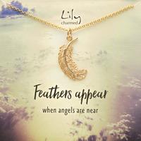 Large Gold Feather Necklace with Feathers Appear\' Message