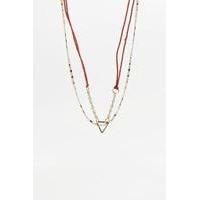 Layered Triangle Pendant Choker Necklace, ASSORTED