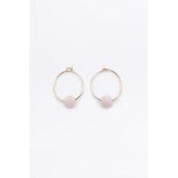 Lapis Ball Hoop Earrings, PINK