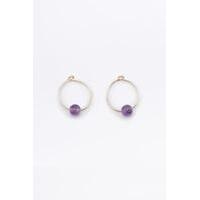 Lapis Ball Hoop Earrings, PURPLE