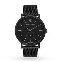 larsson jennings unisex lugano 40mm black mesh watch