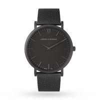 larsson jennings unisex lugano 40mm black mesh watch