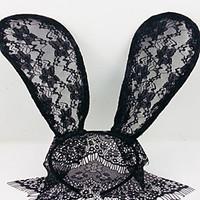 Lace Rabbit Bunny Ears Veil headbands Mask Hair Accessories