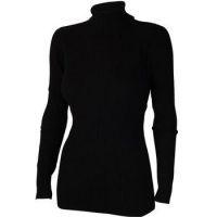 ladies knit roll neck sweater black