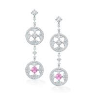 Large White Gold and Diamond Drop Earrings