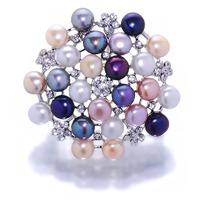 L\'appèl de Lumière multi-colour pearl brooch and pendant