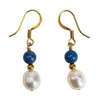 Lapis and Pearl Earrings