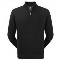 Lambswool Lined 1/2 Zip Pullover - Black