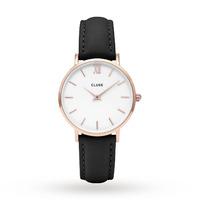 ladies cluse minuit leather watch cl30003