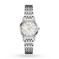 ladies bulova diamond watch 96p175