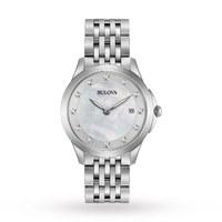 ladies bulova diamond watch 96s174