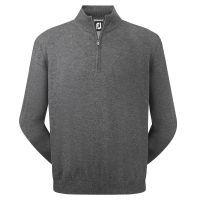 lambswool lined 12 zip pullover heather charcoal