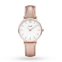 ladies cluse minuit leather watch cl30038