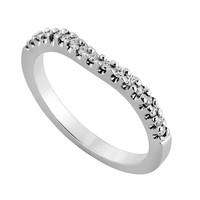 Ladies\' 18ct white gold 0.16 carat diamond shaped wedding ring