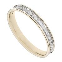 Ladies\' 9ct gold 0.15 carat diamond channel-set ring