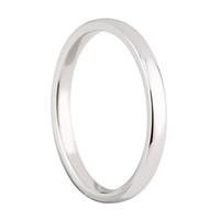 Ladies\' 18ct white gold 2mm classic court wedding ring
