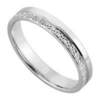 Ladies\' 9ct white gold 3.5mm sparkle edge wedding ring