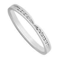 Ladies\' 18ct white gold diamond v-shaped wedding ring