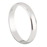 ladies 9ct white gold 3mm d shape wedding ring