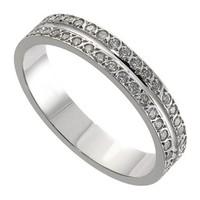 ladies 18ct white gold 020 carat diamond two row wedding ring