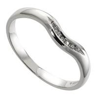 Ladies\' 9ct white gold diamond shaped channel-set wedding ring