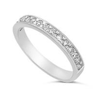 ladies 18ct white gold 033 carat diamond milgrain wedding ring