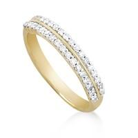 Ladies\' 9ct gold 0.25 carat diamond two row wedding ring