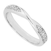 Ladies\' 9ct white gold 0.19 carat kiss wedding ring