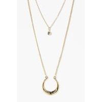 Layered Horseshoe Necklace - gold