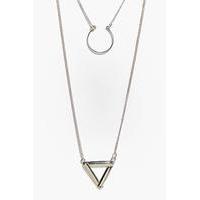layered triangle pendant necklace gold