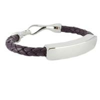 Ladies Shrovetide Purple Leather Bracelet