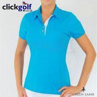 ladies crystal trim shirt lagoon