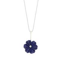 lapis necklace dahlia tuberose silver