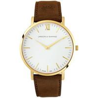 larsson jennings lugano 40mm gold brown leather mens analogue watches  ...