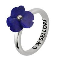 lapis ring tuberose clover silver