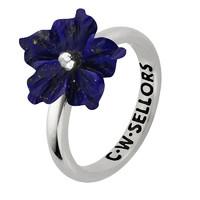 Lapis Ring Tuberose Carnation Silver