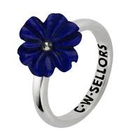 Lapis Ring Tuberose Dahlia Silver