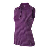 Ladies Tech Striped Sleeveless Polo Shirt - (585881-502)