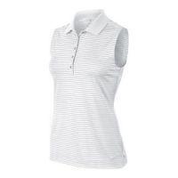 Ladies Tech Striped Sleeveless Polo Shirt - (585881-100)