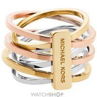 Ladies Michael Kors Two-tone steel/gold plate Ring Size L.5 MKJ4421998504