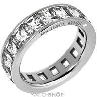 ladies michael kors pvd silver plated park avenue barrel ring size o m ...