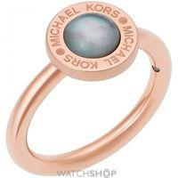 Ladies Michael Kors Rose Gold Plated Size P Logo Ring MKJ5882791508