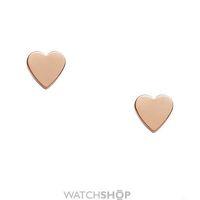 Ladies Fossil Rose Gold Plated Heart Stud Earrings JF02402791