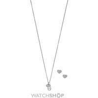 ladies emporio armani sterling silver necklace earrings gift set eg324 ...